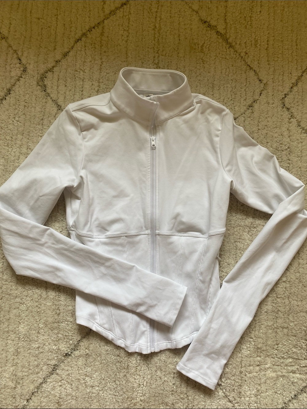 ALO Yoga White Active Zip Jacket